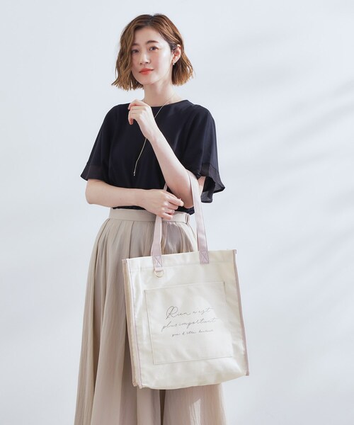 grove（グローブ）の「【A4・多機能】パイピングロゴキャンバストート（トートバッグ・レディース・ブラック/グレー系4/グレー/ブラック系4/パープル系1/ベージュ系その他7・00）」の17枚目の写真