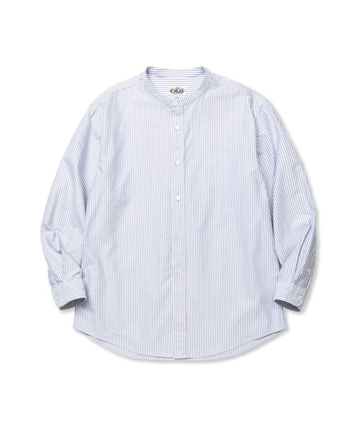 CALEE（キャリー）の「OXFORD BAND COLLAR L/S SH（シャツ/ブラウス・メンズ・ホワイト/ストライプ・X-LARGE/LARGE/MEDIUM）」の2枚目の写真