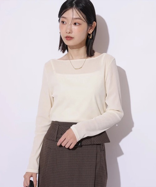 Mystrada(マイストラーダ)の「ベロアロンT(Tシャツ/カットソー・レディース・オフホワイト/ブラック/グレイッシュベージュ/ブラウン・38)」の8枚目の写真