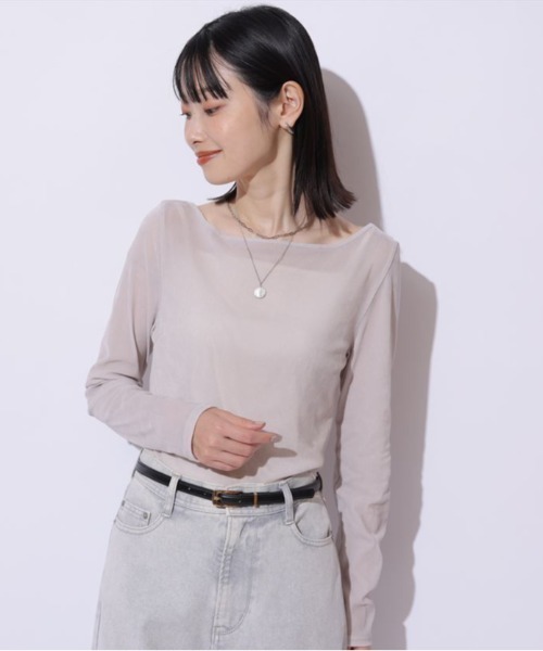 Mystrada(マイストラーダ)の「ベロアロンT(Tシャツ/カットソー・レディース・オフホワイト/ブラック/グレイッシュベージュ/ブラウン・38)」の17枚目の写真