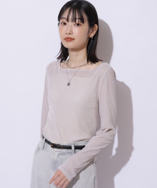Mystrada(マイストラーダ)の「ベロアロンT(Tシャツ/カットソー・レディース・オフホワイト/ブラック/グレイッシュベージュ/ブラウン・38)」の18枚目の写真