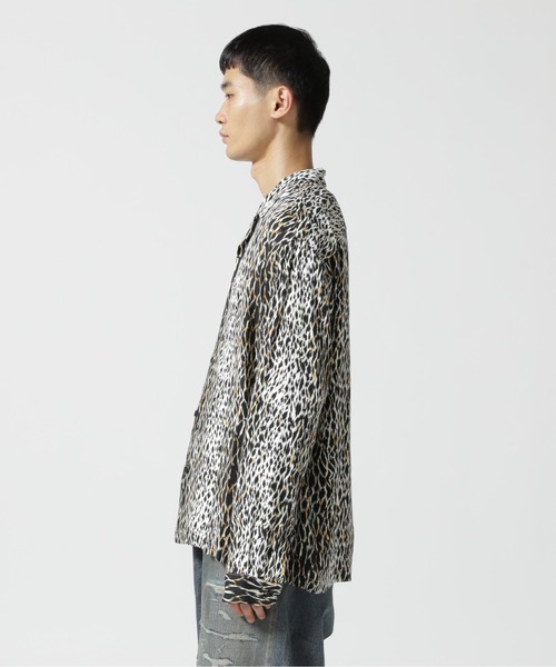 トップス MINEDENIM Zeebra Denim Open Collar Shirt MINEDENIM Zeebra Denim S/S Open Collar Shirt