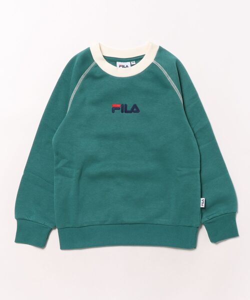 FILA(フィラ)の「FILA/フィラ ラバープリントスウェットクルー(スウェット・キッズ・ネイビー/グリーン・140cm/160cm/150cm/130cm)」の1枚目の写真