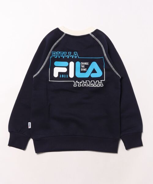 FILA(フィラ)の「FILA/フィラ ラバープリントスウェットクルー(スウェット・キッズ・ネイビー/グリーン・140cm/160cm/150cm/130cm)」の3枚目の写真