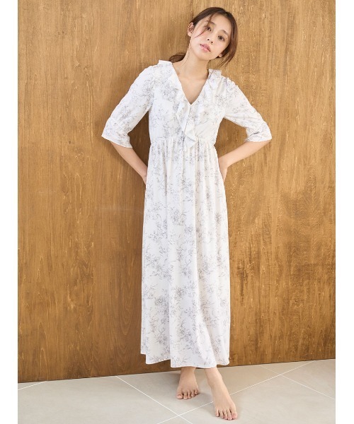 セール】【接触冷感】カットカシュクールワンピース（ルームウェア