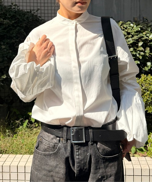 DRAW(ドロー)の「DRAW(ドロー) /バルーン カフ ブラウス(シャツ/ブラウス・レディース・サックスブルー/ホワイト・MEDIUM/LARGE)」の2枚目の写真