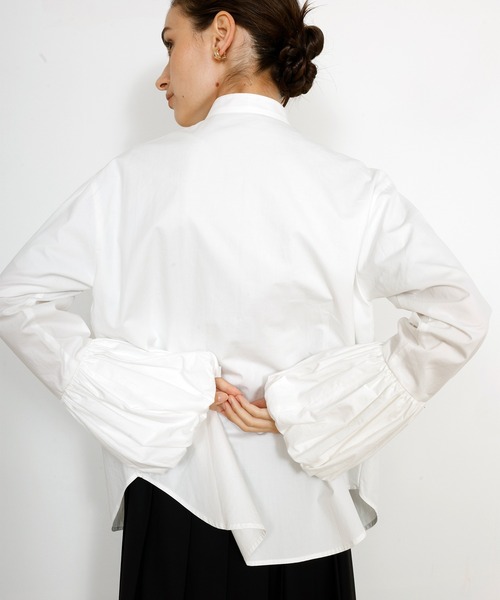DRAW(ドロー)の「DRAW(ドロー) /バルーン カフ ブラウス(シャツ/ブラウス・レディース・サックスブルー/ホワイト・MEDIUM/LARGE)」の7枚目の写真