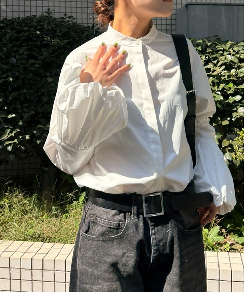 DRAW(ドロー)の「DRAW(ドロー) /バルーン カフ ブラウス(シャツ/ブラウス・レディース・サックスブルー/ホワイト・MEDIUM/LARGE)」の10枚目の写真