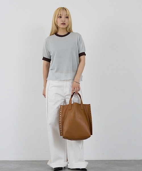 cheek(BAG)(チーク)の「【cheek】rivet 2way tote 2WAY スタッズ トートバッグ(トートバッグ・レディース・シルバー/キャメル/ブラック・フリー)」の13枚目の写真