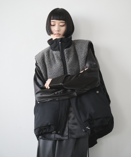 J.LINDEBERG リバーシブル 中綿ボアベスト ダブルジップ 2way S J.LINDEBERG リバーシブル 中綿ボアベスト ダブルジップ 2way S