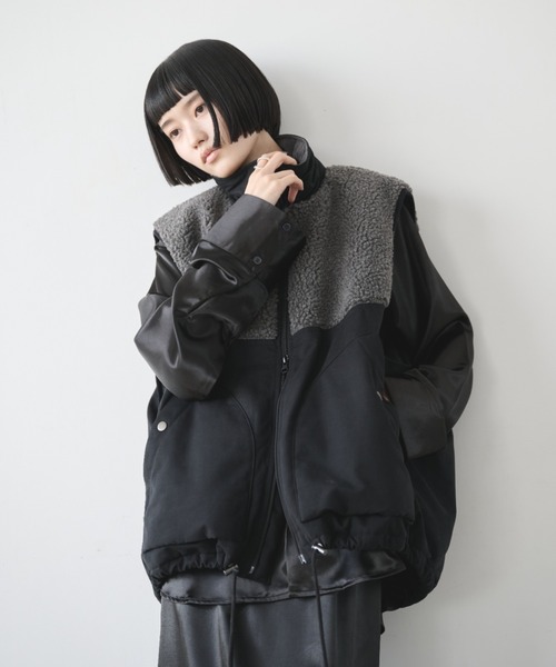 ボア切り替え中綿ダブルジップベスト（ベスト）｜AIC.（エーアイ