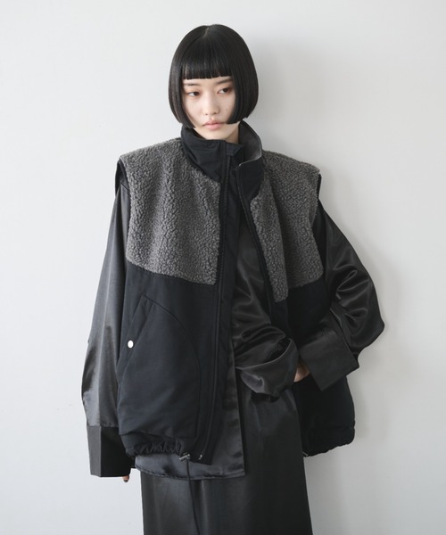 キャロウェイ ダブルジップ 中綿 切替 ボア ベスト ホワイト Lサイズ キャロウェイ ダブルジップ 中綿 切替 ボア ベスト ホワイト L