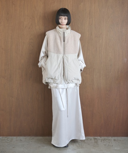 キャロウェイ ダブルジップ 中綿 切替 ボア ベスト ホワイト Lサイズ キャロウェイ ダブルジップ 中綿 切替 ボア ベスト ホワイト Lサイズ