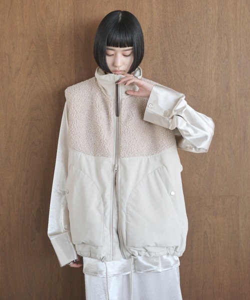 キャロウェイ ダブルジップ 中綿 切替 ボア ベスト ホワイト Lサイズ ボア切り替え中綿ダブルジップベスト（ベスト）｜AIC.（エーアイ