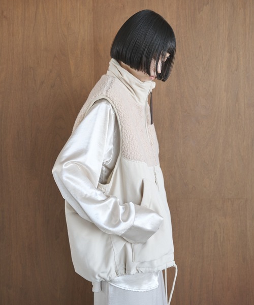 セール】ボア切り替え中綿ダブルジップベスト（ベスト）｜AIC