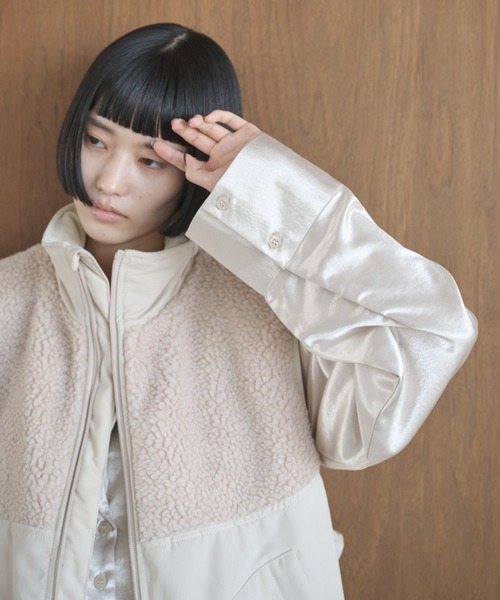 キャロウェイ ダブルジップ 中綿 切替 ボア ベスト ホワイト Lサイズ キャロウェイ ダブルジップ 中綿 切替 ボア ベスト ホワイト L