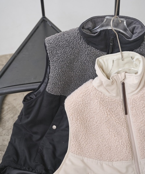 セール】ボア切り替え中綿ダブルジップベスト（ベスト）｜AIC