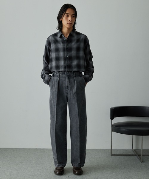 EMMA CLOTHES(エマクローズ)の「11.5oz センタークリースバレルデニムパンツ(デニムパンツ・メンズ・ブラック/グレー/インディゴブルー・S/L/M)」の13枚目の写真