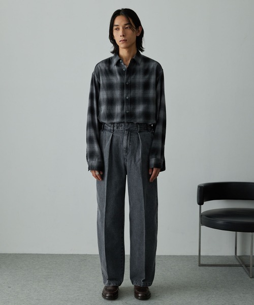 EMMA CLOTHES(エマクローズ)の「11.5oz センタークリースバレルデニムパンツ(デニムパンツ・メンズ・ブラック/グレー/インディゴブルー・S/L/M)」の14枚目の写真