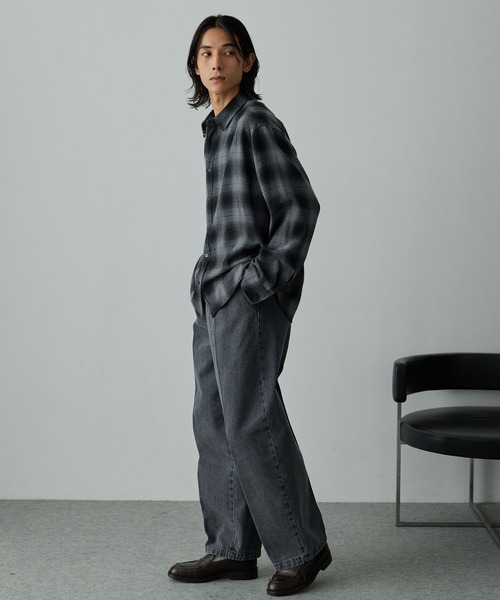 EMMA CLOTHES(エマクローズ)の「11.5oz センタークリースバレルデニムパンツ(デニムパンツ・メンズ・ブラック/グレー/インディゴブルー・S/L/M)」の21枚目の写真