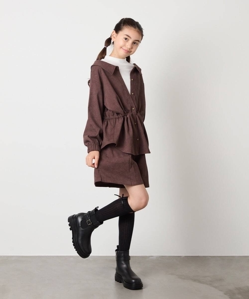 a.v.v（アーヴェヴェ）の「[KIDS]リボンハイソックス（ソックス/靴下・キッズ・ブラック/グレー・23/20）」の6枚目の写真