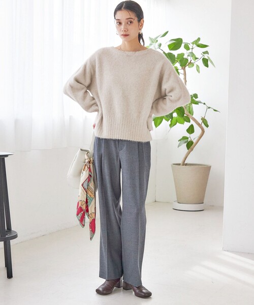 SHIPS(シップス)の「〈手洗い可能〉ウォッシャブル ウール タック パンツ(その他パンツ・レディース・グレー系/ブラウン系/ダークグレー・36/38)」の22枚目の写真