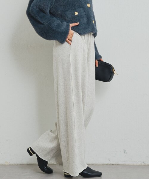 un dix cors（アンディコール）の「《大人なこなれ感》コットン裏毛イージーパンツ（スウェットパンツ・レディース・グレー/ブラウン・FREE）」の2枚目の写真