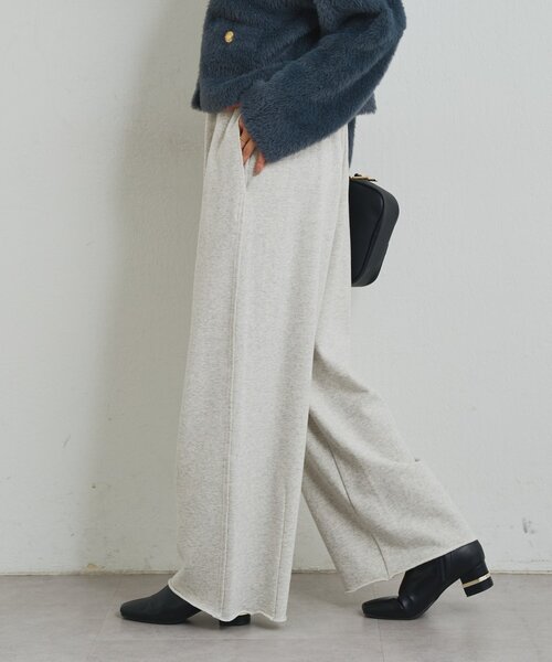 un dix cors（アンディコール）の「《大人なこなれ感》コットン裏毛イージーパンツ（スウェットパンツ・レディース・グレー/ブラウン・FREE）」の5枚目の写真