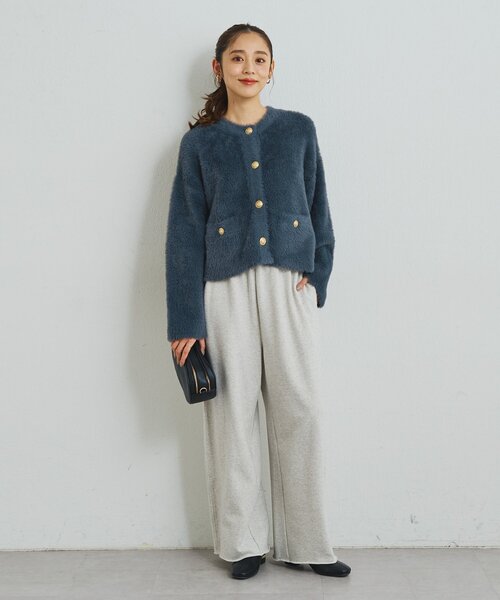 un dix cors（アンディコール）の「《大人なこなれ感》コットン裏毛イージーパンツ（スウェットパンツ・レディース・グレー/ブラウン・FREE）」の8枚目の写真