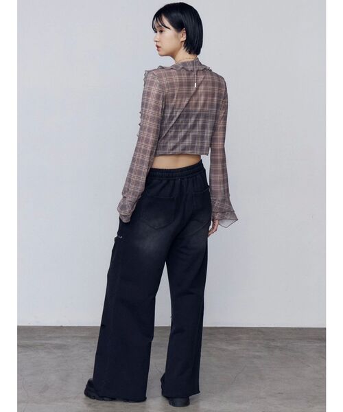 EMODA(エモダ)の「ホールクラッシュスウェットパンツ(スウェットパンツ・レディース・ブラック/グレー・FREE)」の9枚目の写真