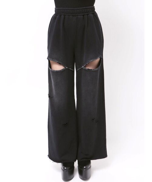 EMODA(エモダ)の「ホールクラッシュスウェットパンツ(スウェットパンツ・レディース・ブラック/グレー・FREE)」の11枚目の写真