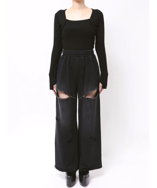 EMODA(エモダ)の「ホールクラッシュスウェットパンツ(スウェットパンツ・レディース・ブラック/グレー・FREE)」の20枚目の写真