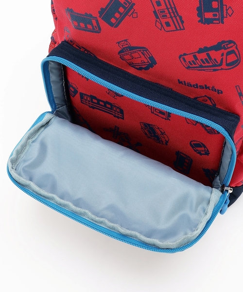 kladskap（クレードスコープ）の「電車アップリケ+総柄リュック（バックパック/リュック・キッズ・レッド/グレー・SS/S/M）」の16枚目の写真
