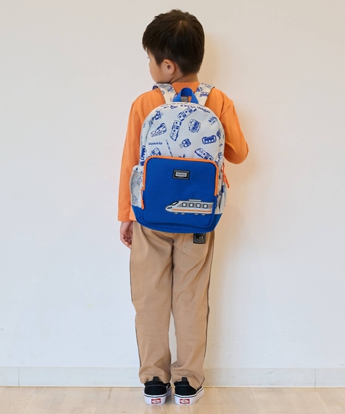 kladskap（クレードスコープ）の「電車アップリケ+総柄リュック（バックパック/リュック・キッズ・レッド/グレー・SS/S/M）」の12枚目の写真