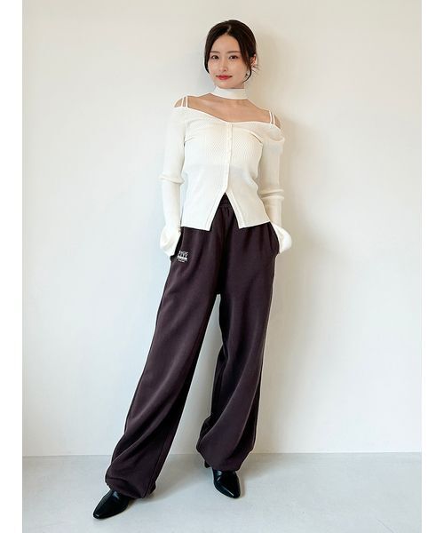 SNIDEL(スナイデル)の「【NUTMEG】コラボスウェットパンツ(その他パンツ・レディース・グレー/ホワイト/グリーン/ブラウン・F)」の3枚目の写真