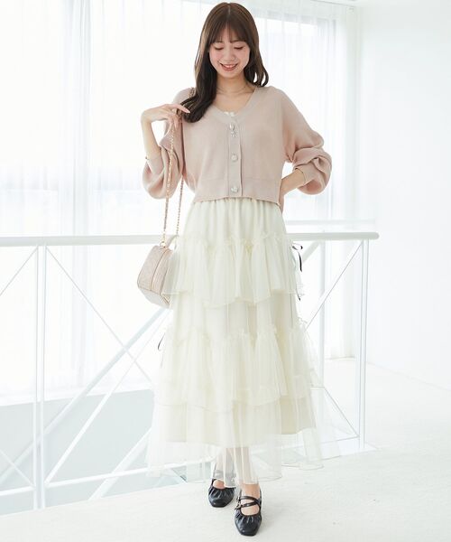 MAJESTIC LEGON(マジェスティックレゴン)の「リボンチャームボタンカーディガン(カーディガン/ボレロ・レディース・ブラック/ピンク/ブルー/アイボリー・MEDIUM)」の13枚目の写真