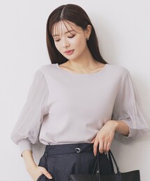《5色展開》マジョリカプリーツスリーブニット【洗濯機洗い可】