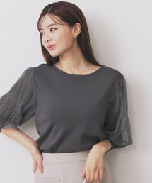 《5色展開》マジョリカプリーツスリーブニット【洗濯機洗い可】