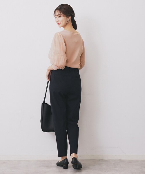 index（インデックス）の「《5色展開》マジョリカプリーツスリーブニット【洗濯機洗い可】（ニット/セーター・レディース・チャコールグレー/ダークグリーン/ベビーピンク/ブラック/ナチュラル・40/38/36/42）」の11枚目の写真