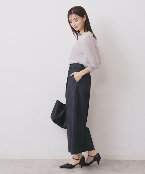 index（インデックス）の「《5色展開》マジョリカプリーツスリーブニット【洗濯機洗い可】（ニット/セーター・レディース・チャコールグレー/ダークグリーン/ベビーピンク/ブラック/ナチュラル・40/38/36/42）」の15枚目の写真