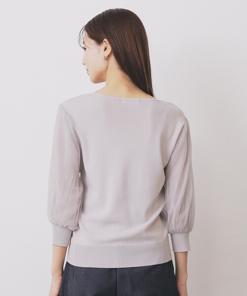 index（インデックス）の「《5色展開》マジョリカプリーツスリーブニット【洗濯機洗い可】（ニット/セーター・レディース・チャコールグレー/ダークグリーン/ベビーピンク/ブラック/ナチュラル・40/38/36/42）」の19枚目の写真