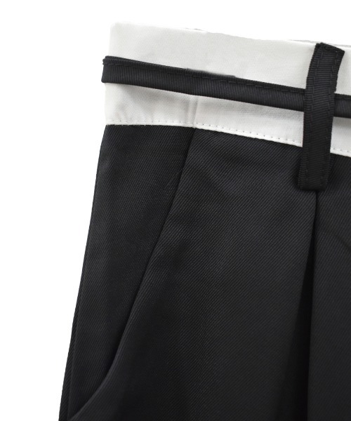 Reurie'(レウリィ)の「ダブルウエストスラックス(aki select) / ワイド パンツ 大人カジュアル シンプル ベルトデザイン 紐アレンジ ハイウエスト(スラックス・レディース・ベージュ/ブラック・FREE)」の18枚目の写真