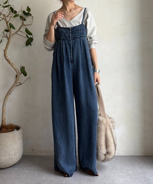 デニムビスチェサロペット（つなぎ/オールインワン）｜DouDou