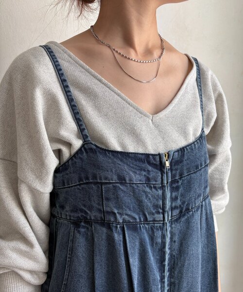 デニムビスチェサロペット（つなぎ/オールインワン）｜DouDou