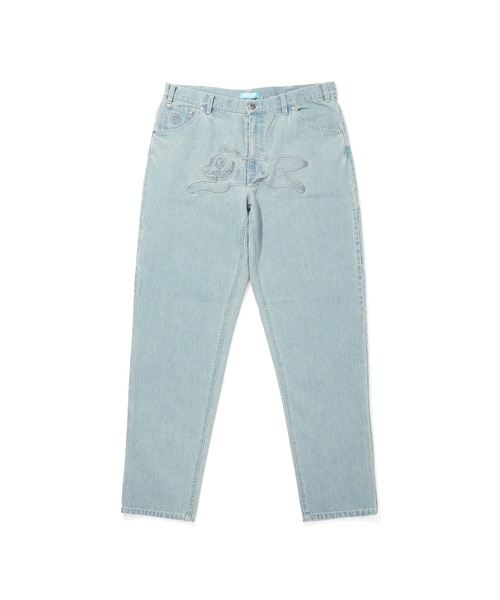 ICECREAM(アイスクリーム)の「APPLIQUE LOGO BUGGY DENIM PANTS(デニムパンツ・メンズ・ブラック/ライトブルー/ブルー・SMALL/MEDIUM/LARGE/X-LARGE)」の2枚目の写真