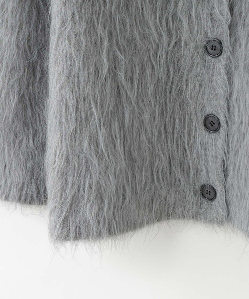 LOWRYS FARM（ローリーズファーム）の「シャギーロングＶカーディガン　595935（カーディガン/ボレロ・レディース・アイボリー/グレー/ピンク/イエロー・FREE）」の9枚目の写真