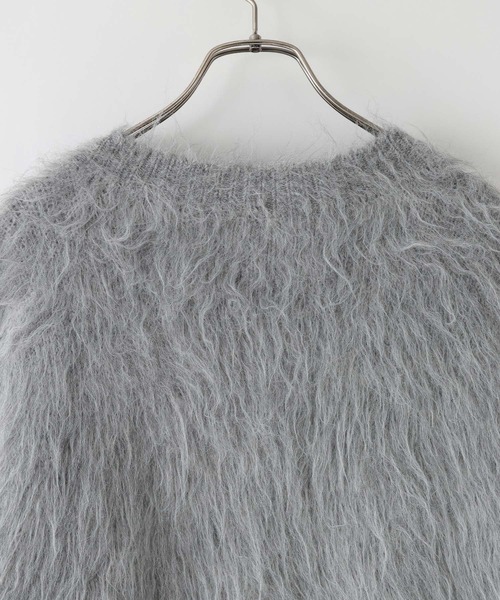 LOWRYS FARM（ローリーズファーム）の「シャギーロングＶカーディガン　595935（カーディガン/ボレロ・レディース・アイボリー/グレー/ピンク/イエロー・FREE）」の10枚目の写真