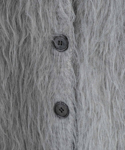 LOWRYS FARM（ローリーズファーム）の「シャギーロングＶカーディガン　595935（カーディガン/ボレロ・レディース・アイボリー/グレー/ピンク/イエロー・FREE）」の11枚目の写真