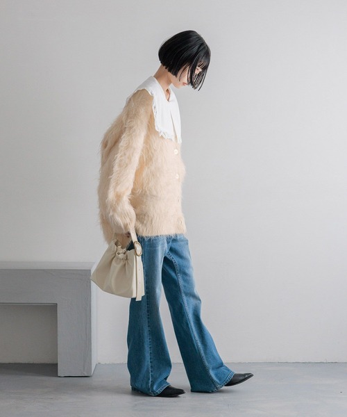 LOWRYS FARM（ローリーズファーム）の「シャギーロングＶカーディガン　595935（カーディガン/ボレロ・レディース・アイボリー/グレー/ピンク/イエロー・FREE）」の20枚目の写真