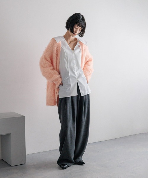 美品☆sonoiro☆ローブカーディガン ダブルガーゼ ロングカーディガン 桜色 ☆サロンドソワレ ブークレキャディガン ロングカーディガン M-Lサイズ